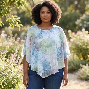 Alfred Dunner flowy overlay top  Size 20W